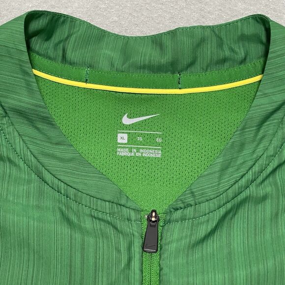 Oregon Ducks Jacket Mens XL Green Nike Sideline 1/4 Zip Coach Lightweight Vented - Picture 2 of 15